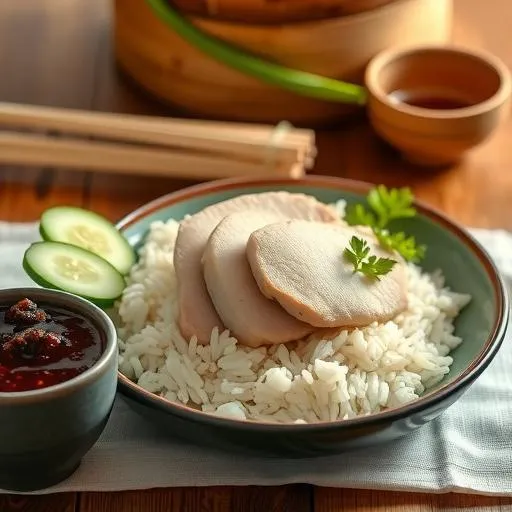 Traditional Thai Khao Man Gai Dish