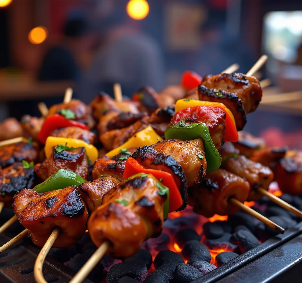 Vibrant Grilled Skewers in GTA Style