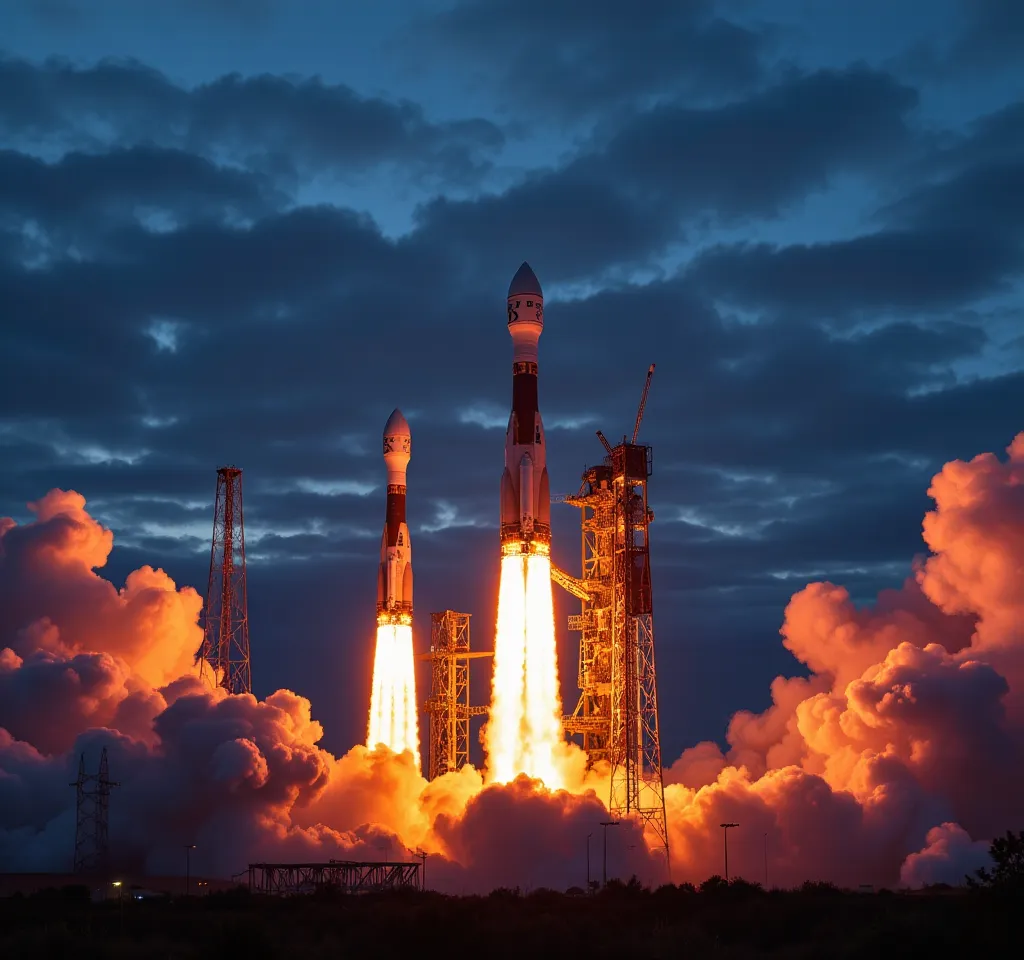 Breathtaking Rocket Launch at Twilight