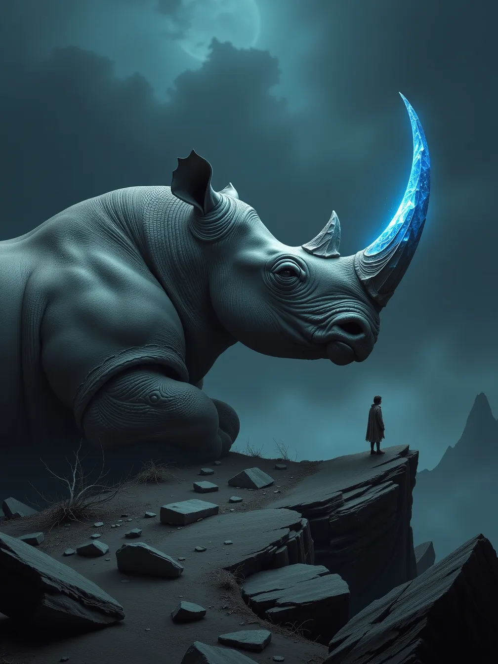 The Colossal Rhinoceros: A Surreal Encounter