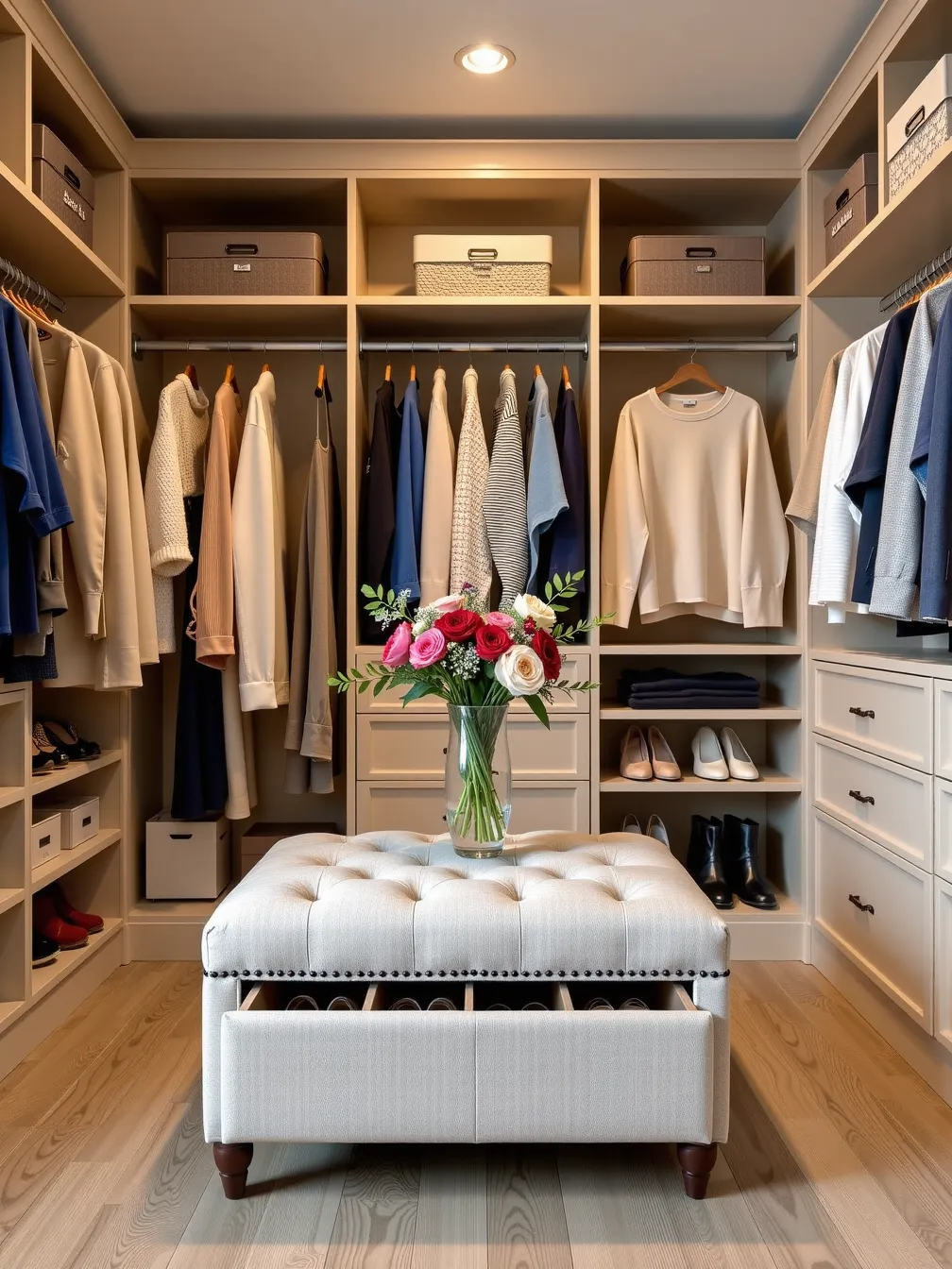 Beautifully Organized Walk-In Closet