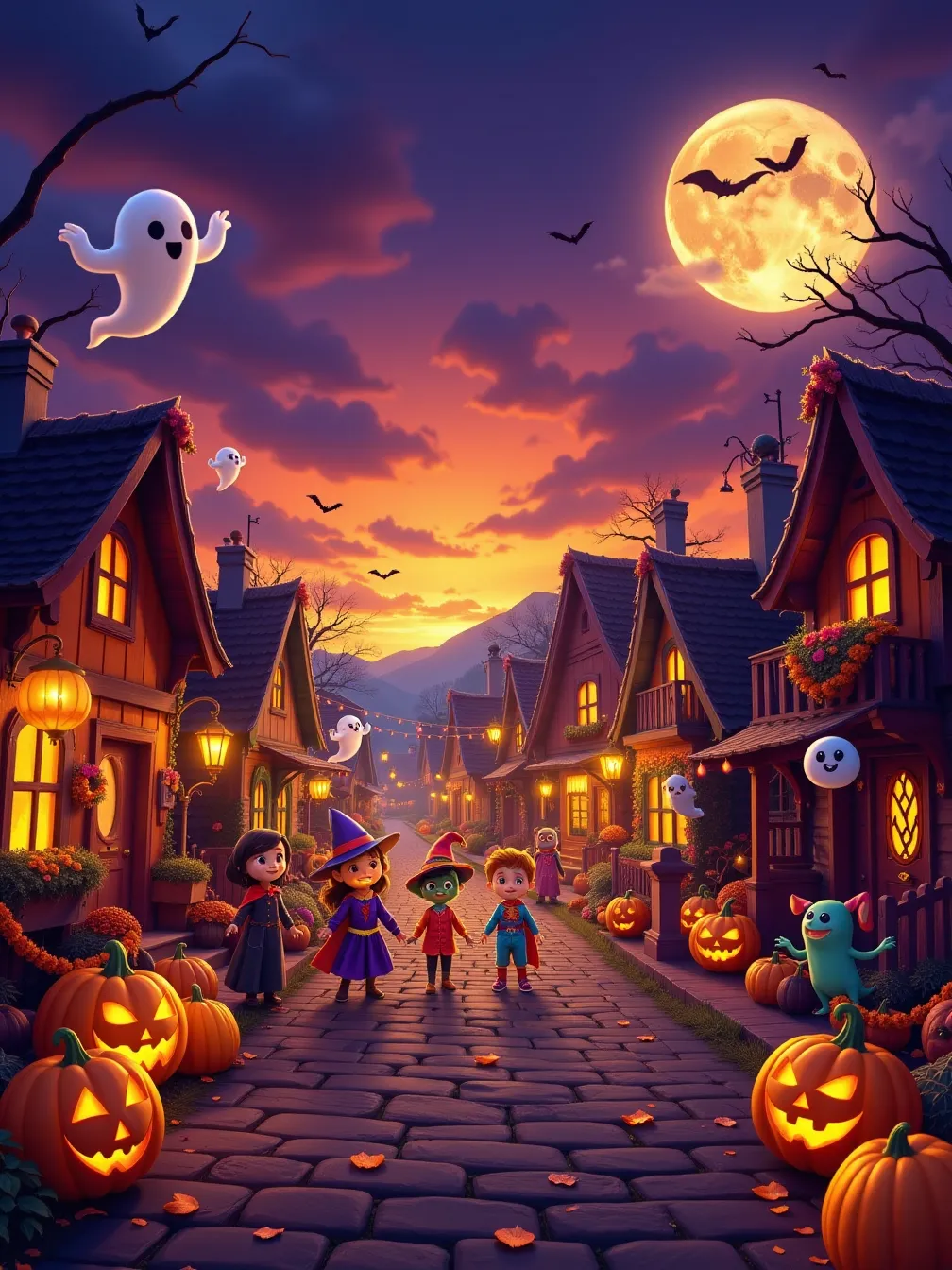 Whimsical Halloween Animation Scene